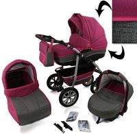 Kinderwagen 3 in 1 CityGO violet grijs met verstelbare handgreep