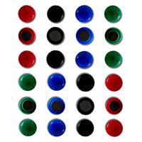 Whiteboard magneten assorti 4 kleuren 24 stuks