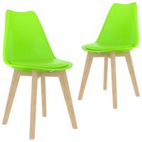 vidaXL Eetkamerstoelen 2 st kunststof groen