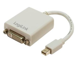 LogiLink CV0037 DisplayPort / DVI Adapter [1x Mini-DisplayPort stekker - 1x DVI-bus 24+5-polig] Wit 0.09 m