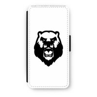 Angry Bear (white): iPhone 8 Flip Hoesje