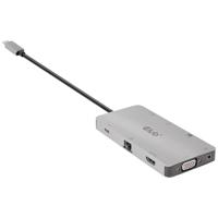 club3D CSV-1594 USB 3.1 Gen 1-hub 9 poorten Met ingebouwde netwerkaansluiting, Met ingebouwde SD-kaartlezer, Met USB-C stekker Zilver