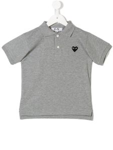 Comme Des Garçons Play Kids polo à logo brodé - Gris