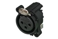 Neutrik NC3FAAH1 XLR-connector Flensbus, contacten haaks Aantal polen: 3 Zwart 1 stuk(s)