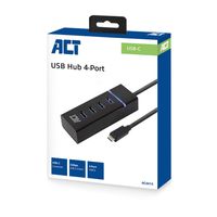 ACT Connectivity USB-C Hub 3.2 met 4 USB-A poorten usb-hub - thumbnail