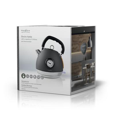 Nedis Waterkoker 1.8 L Soft-touch Grijs Temperatuurindicator 360 Graden Draaibaar