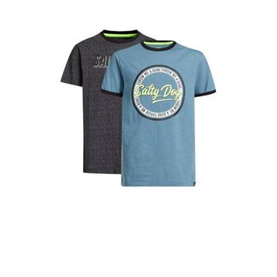 WE Fashion Salty Dog T-shirt - set van 2 multi color