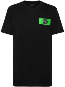 Plein Sport t-shirt en coton à patch logo SS - Noir