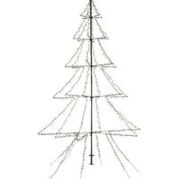 Verlichte figuren zwarte lichtboom/metalen boom/kerstboom met 420 led lichtjes 200 cm