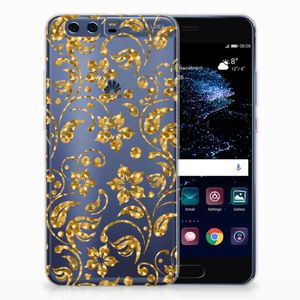 Huawei P10 Plus TPU Case Gouden Bloemen