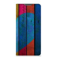 Samsung Galaxy S20 FE Book Wallet Case Wood Heart - Cadeau voor je Vriend - thumbnail