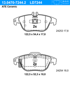 Remblokkenset, schijfrem ATE Ceramic ATE, u.a. für Mercedes-Benz - thumbnail