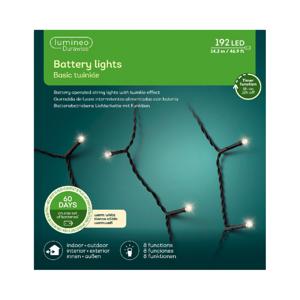 Kerstverlichting - twinkle - op batterij - warm wit - buiten - 192 lampjes - boomverlichting