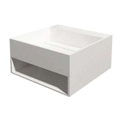 Wastafel Hangend HQ-500 Vierkant 50x50x25cm Solid Surface Glans Wit Zonder Kraangat Wastafel Hangend HQ-500 Vierkant 50x50x25cm Solid Surface Glans Wit Zonder Kraangat