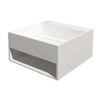 Wastafel Hangend HQ-500 Vierkant 50x50x25cm Solid Surface Glans Wit Zonder Kraangat