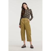 Scotch & Soda longsleeve met all over print en plooien zwart/ beige