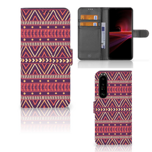 Sony Xperia 1 III Telefoon Hoesje Aztec Paars