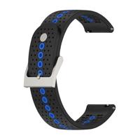 By Qubix - Dot Pattern bandje - Zwart met blauw - Compatible met Garmin Vivoactive 6 / Vivoactive 5 / Vivoactive 3 - Compatible Garmin bandje - Bandbreedte: 20mm