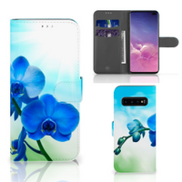 Samsung Galaxy S10 Plus Hoesje Orchidee Blauw - Cadeau voor je Moeder - thumbnail