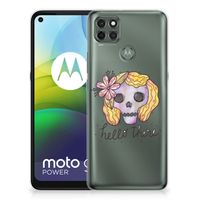 Silicone Back Case Motorola Moto G9 Power Boho Skull