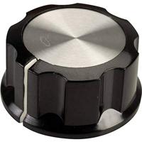Draaiknop SCI RN-99C (6,4 mm) zwart, wit (Ø x H) 33 mm x 16 mm, 1 stuk