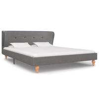 vidaXL Bedframe stof lichtgrijs 135x190 cm