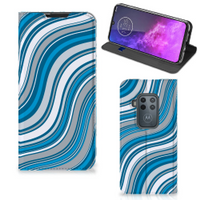 Motorola One Zoom Hoesje met Magneet Waves Blue - thumbnail