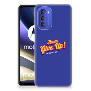 Motorola Moto G51 5G Siliconen hoesje met naam Never Give Up