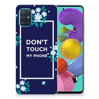 Samsung Galaxy A51 Silicone-hoesje Flowers Blue DTMP - thumbnail