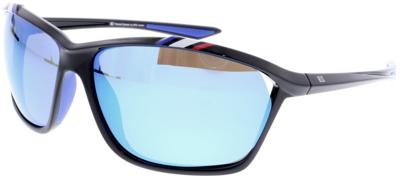 H.I.S zonnebril gepolariseerd unisex rechthoekig zwart/blauw