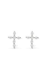 Djula boucles d'oreilles Big Cross en or blanc 18ct ornées de diamants - Argent