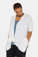 Ulla Popken Jasje, voorkant oversized, korte mouwen, linnen - Grote Maten