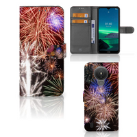 Nokia 1.4 Wallet Case met Pasjes Vuurwerk - thumbnail