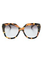 Gucci Eyewear lunettes de soleil oversize à effet écailles de tortue - Marron