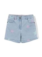 Stella McCartney Kids short en jean à motif d'étoiles - Bleu