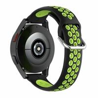 By Qubix - Compatible met Garmin Forerunner 255 - Siliconen sportbandje met gesp - Zwart + groen - Compatible Garmin bandje