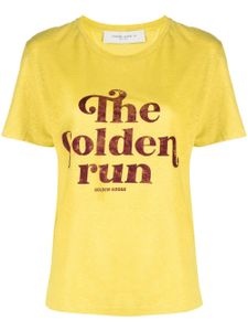 Golden Goose t-shirt The Golden Run en lin - Jaune