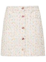 MSGM minijupe en tweed - Blanc