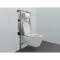 QeramiQ Salina Toiletset - softclose zitting - bedieningsplaat Geberit Sigma01 wit - wit 0701131/sw1271/0700518/