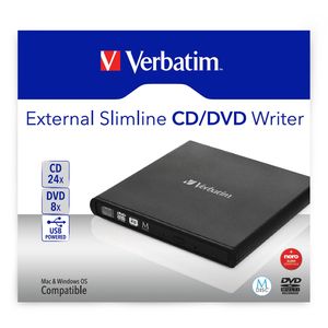 Verbatim Slimline CD/DVD optisch schijfstation DVD-RW Zwart