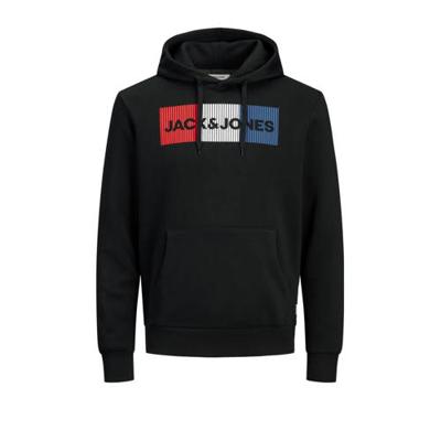 JACK & JONES ESSENTIALS hoodie JJECORP met logo zwart