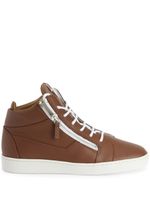 Giuseppe Zanotti baskets Frankie à plaque logo - Marron