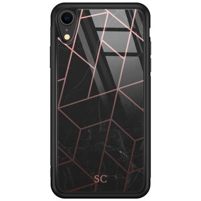 iPhone XR glazen hoesje ontwerpen - Marble grid