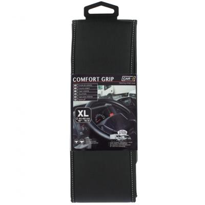 Car Plus stuurhoes Comfort Grip Vent uni kunstleer zw/wit 41 42 cm Car Plus stuurhoes Comfort Grip Vent uni kunstleer zw/wit 41 42 cm