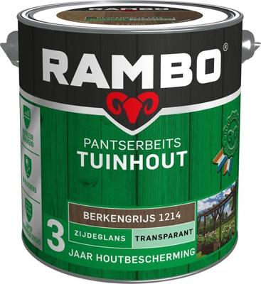 Rambo Pantserbeits Tuinhout Zijdeglans Transparant - 2,5 liter Berkengrijs