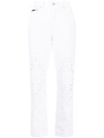 Dolce & Gabbana pantalon droit à détail de dentelle - Blanc - thumbnail