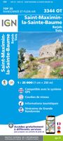 Wandelkaart - Topografische kaart 3344OT Saint-Maximin-la-Sainte-Baume - thumbnail