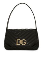 Dolce & Gabbana sac en cuir matelassé à boucle logo - Noir