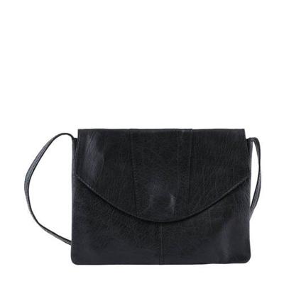 PIECES leren crossbody tas Lala zwart
