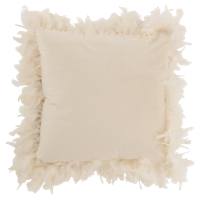 J-Line Kussen Pluimen Polyester Wit 45x45x13